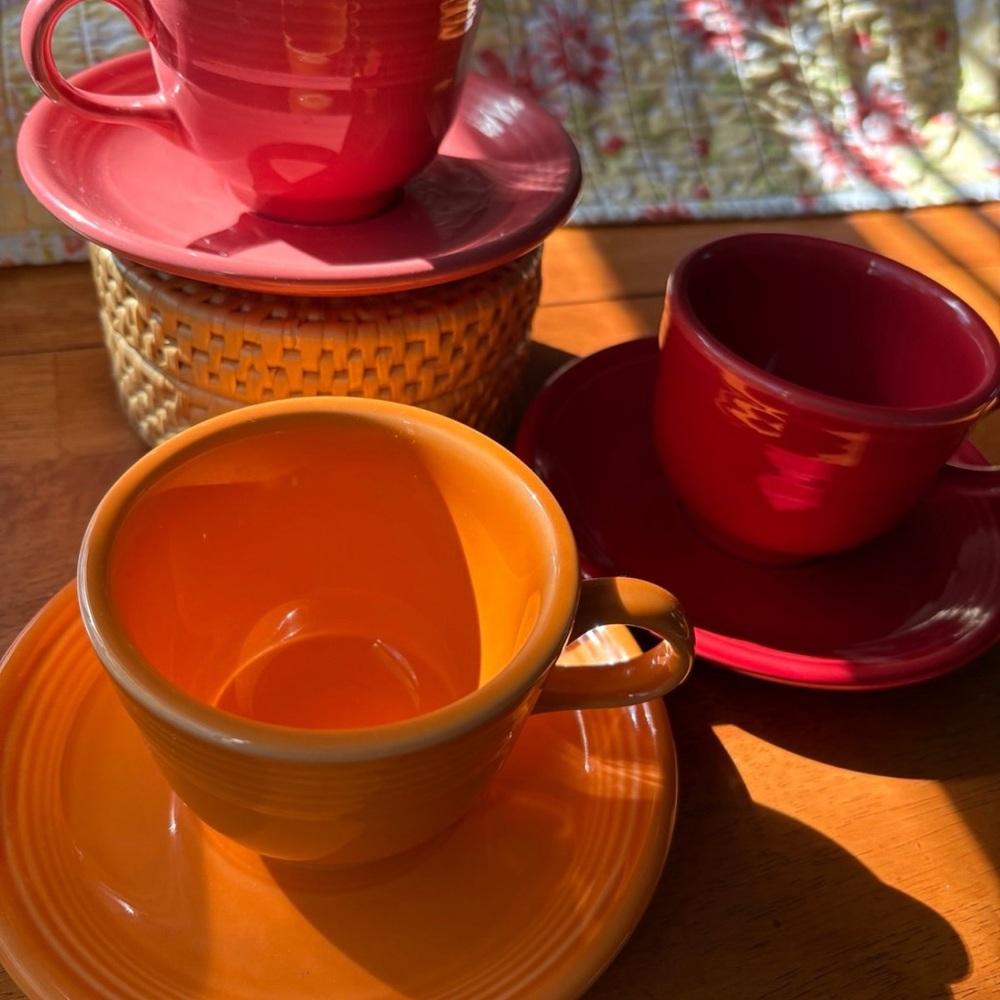 Fiesta Ceramic Cup and Saucer Set
